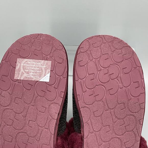 NEW UGG Women’s Scuffette II Mirror Ball Slipper Maroon Size 5 - Picture 10 of 10